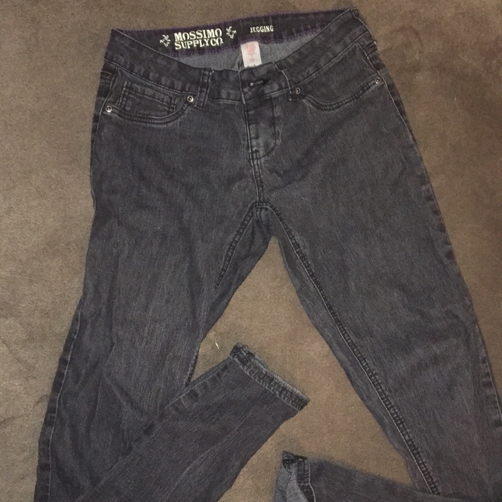 Black wash denim jeggings